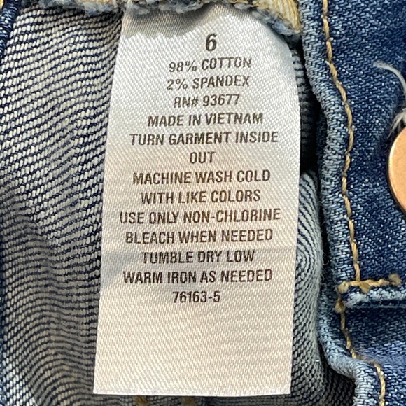 a.n.a Classic Blue HIGH RISE WIDE LEG CROP WOMENS DENIM BUTTON FLY SIZE 6 JEANS - Picture 7 of 8